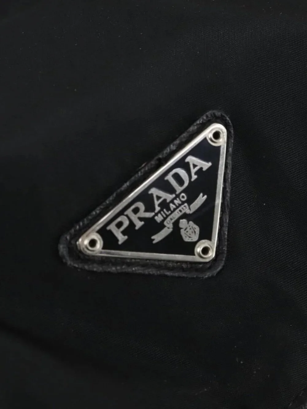 PRADA Backpack Nylon Black Silver Auth bs33077